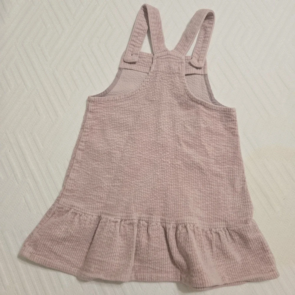 Next Kids Pink Corduroy Pinafore Dress Ruffle‎ Hem Overalls 4-5 Years 110cm